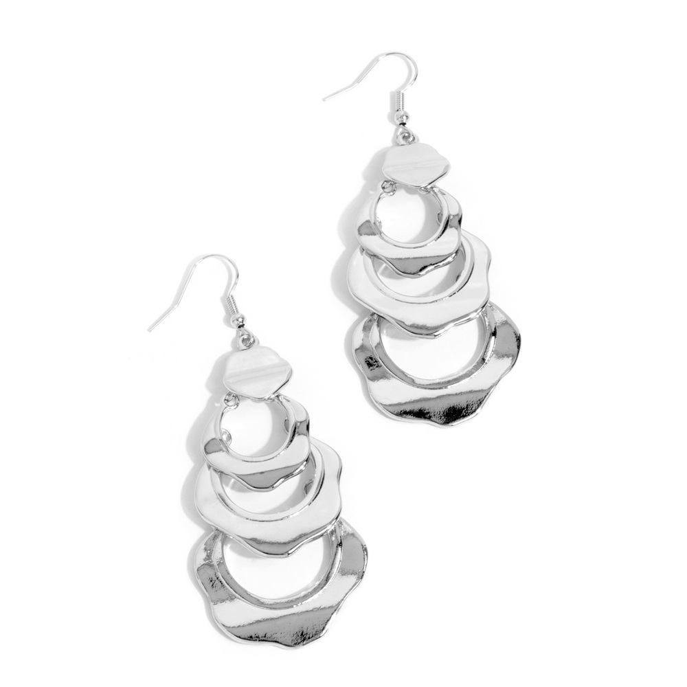 “Layered Labor” Silver Earrings